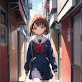 通学中の女の子 2枚目