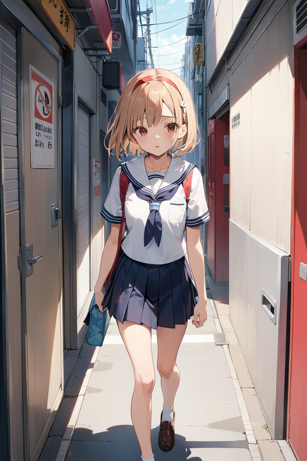 通学中の女の子