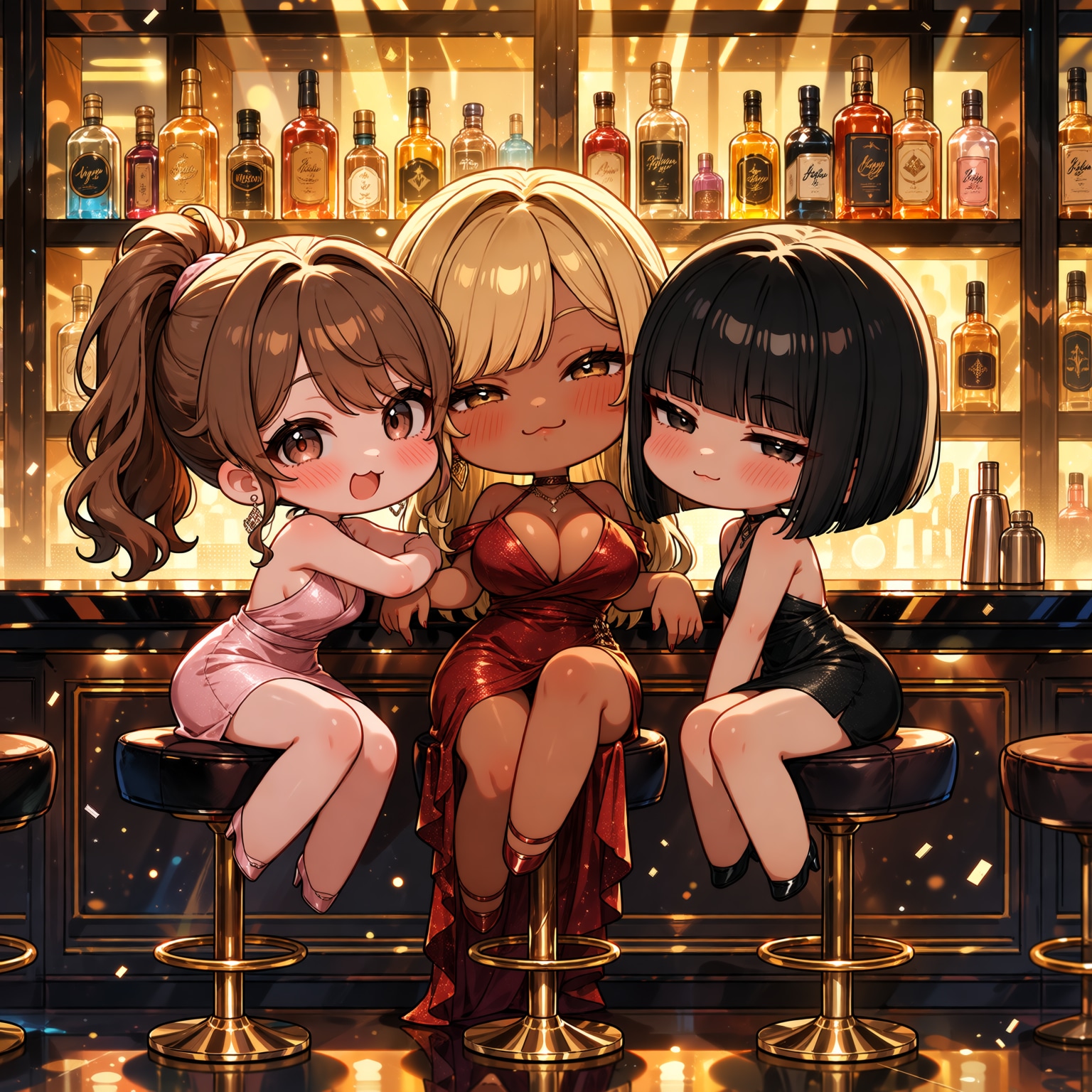 美女とバーカウンター