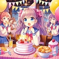 誕生日パーティーをする女の子 4枚目