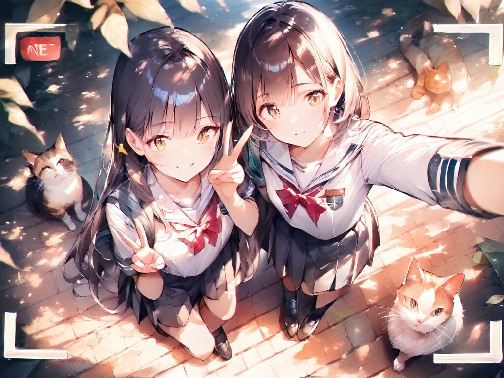 野良猫と一緒に