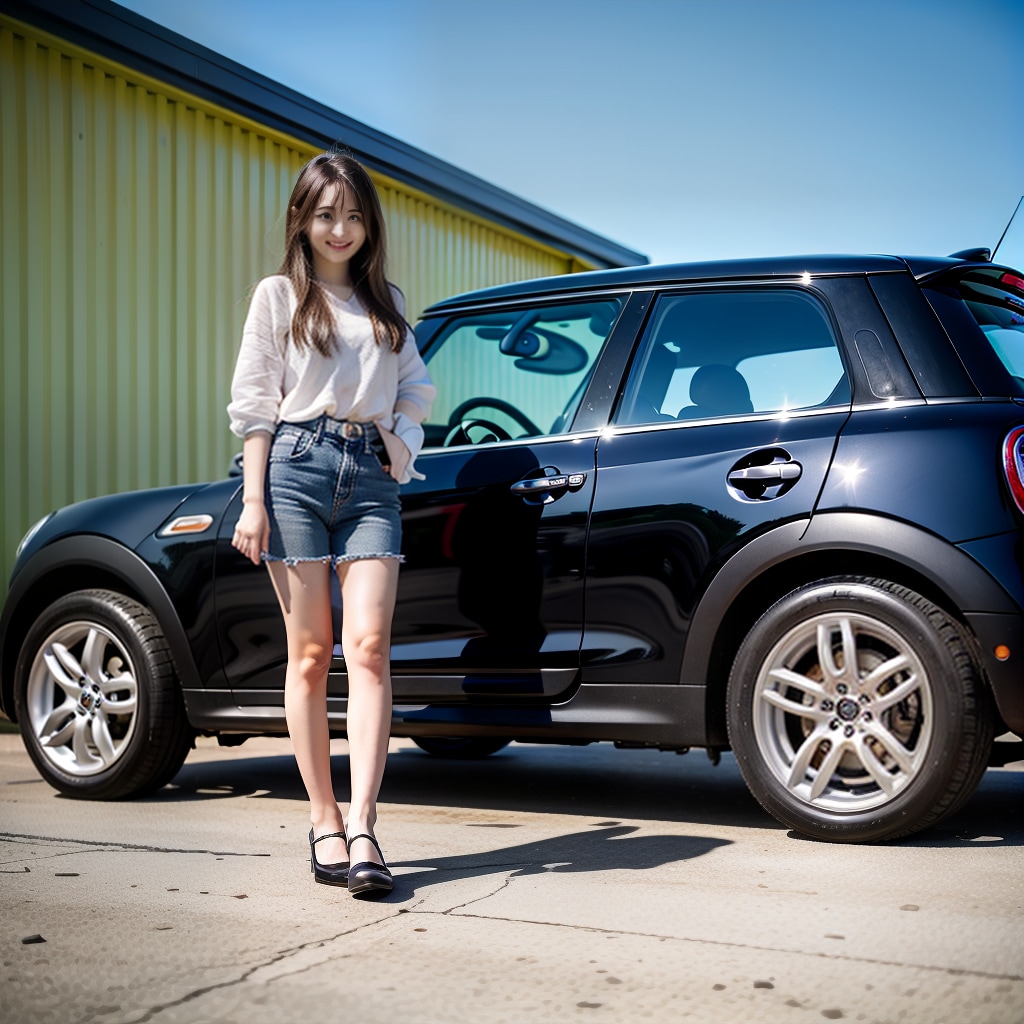 車と女性　写真風 | の人気AIイラスト・グラビア