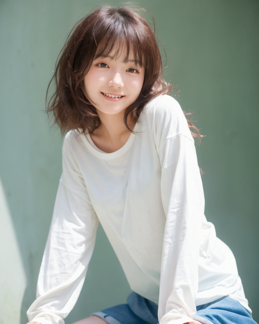 白のロングTシャツ