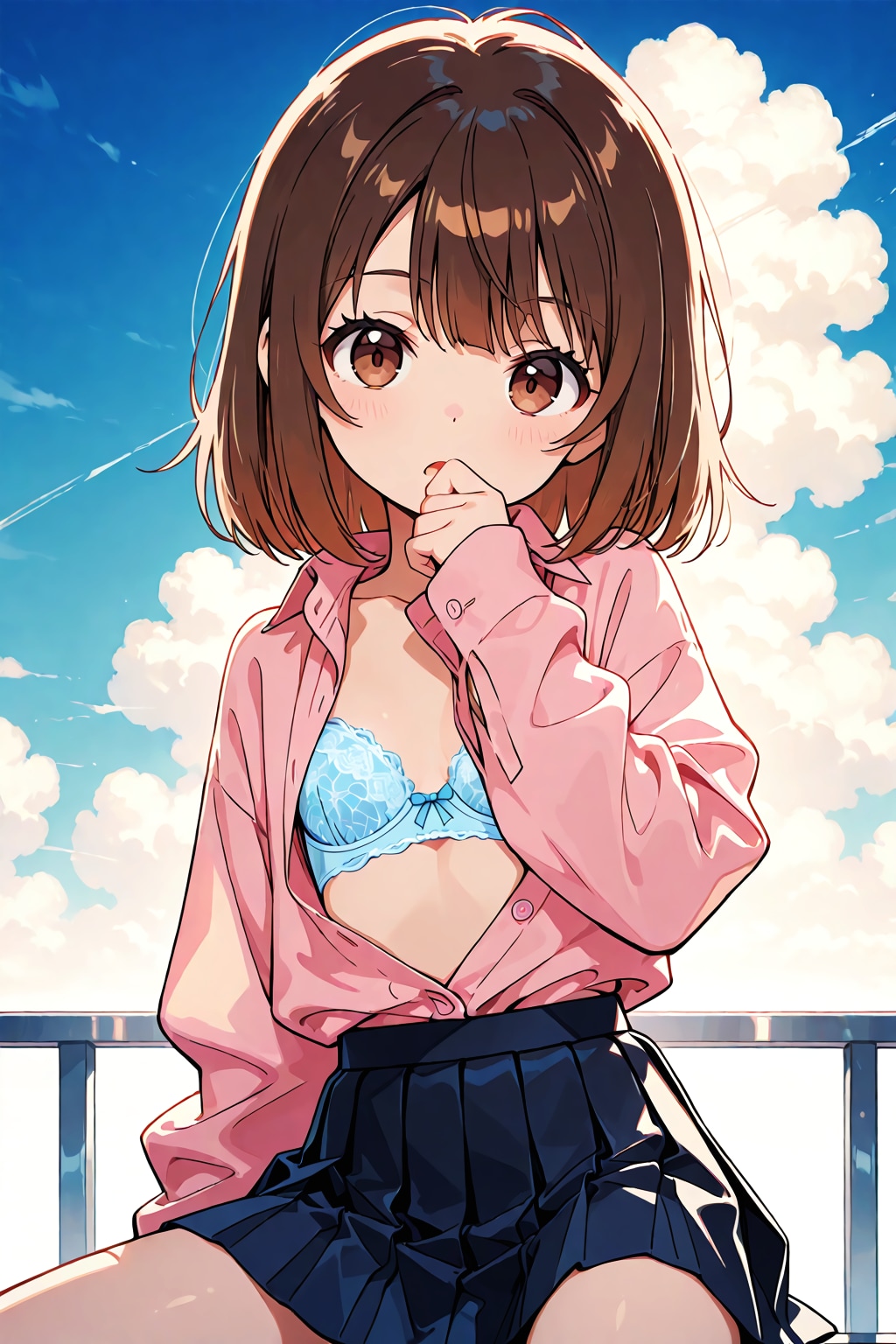 夏空とはじけ飛んだボタン