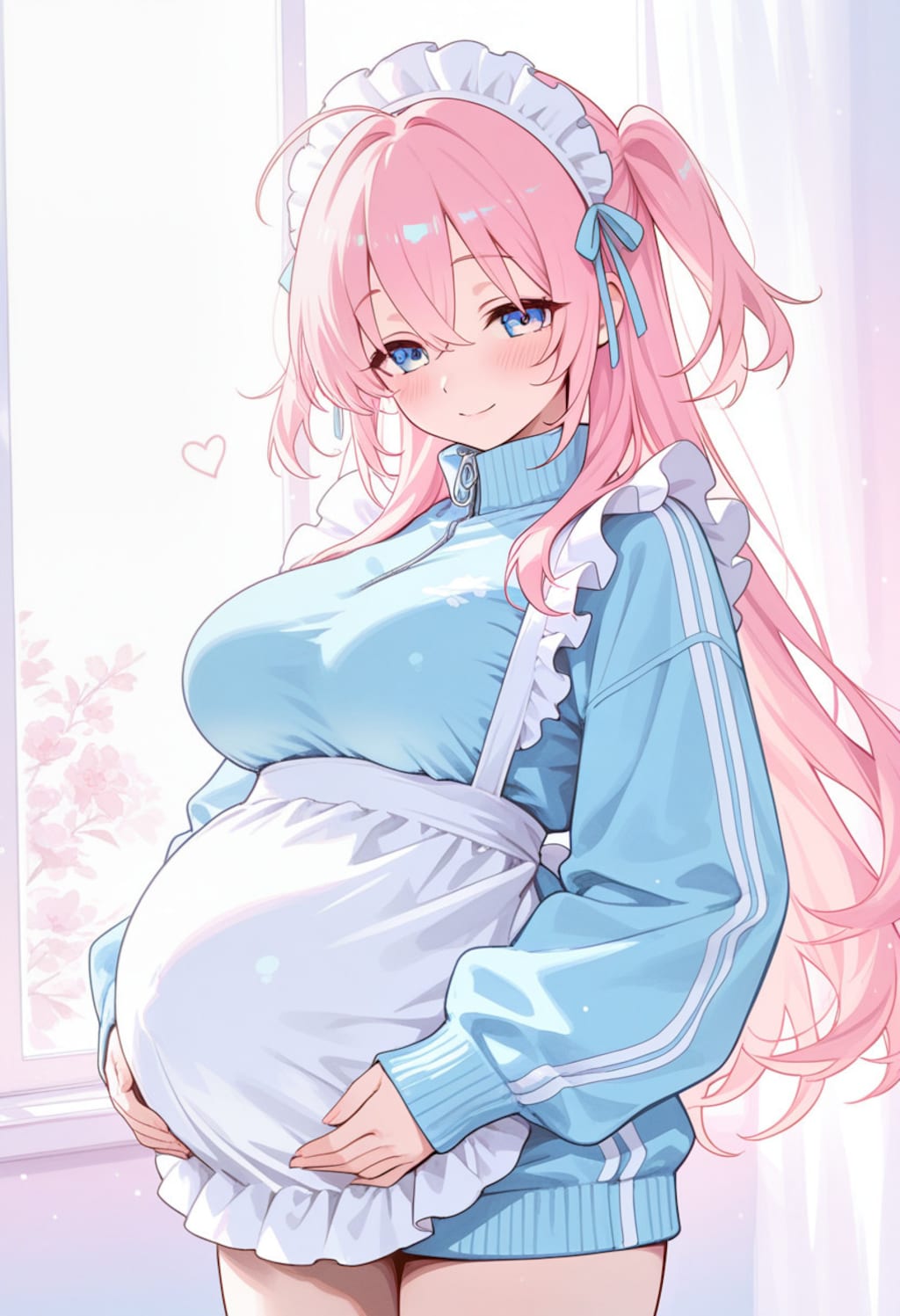 孕みデカ乳ジャージメイドちゃん‎(　˙ ؂ ˙　)