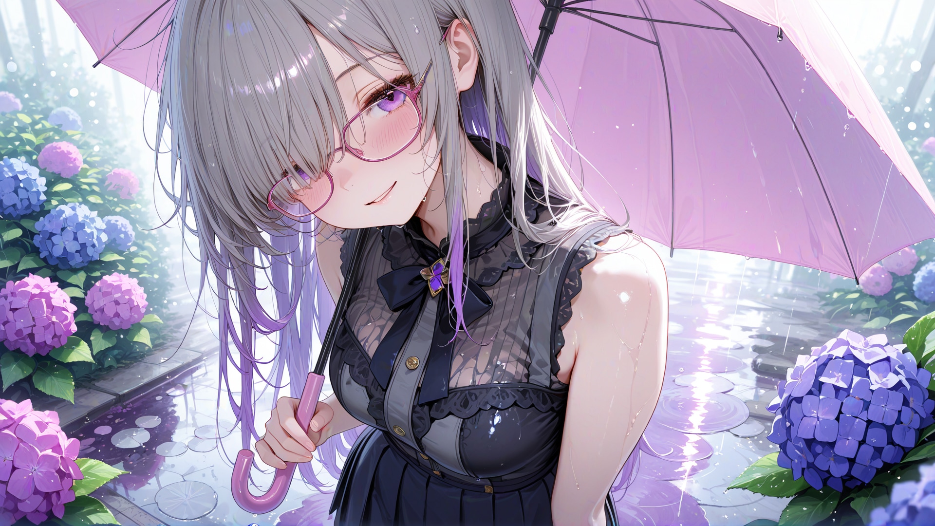 紫陽花ロード☔ | の人気AIイラスト・グラビア