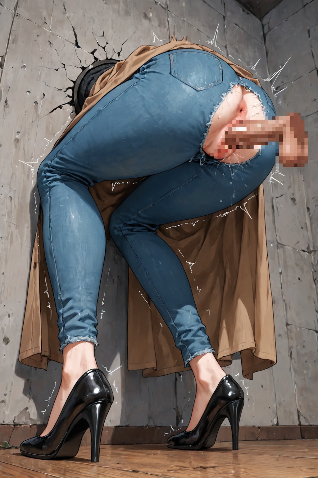 壁尻状態で動けない女の子たち