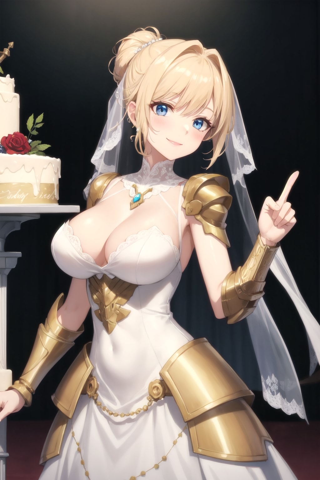 ガチャ子さん、ケーキ入刀中