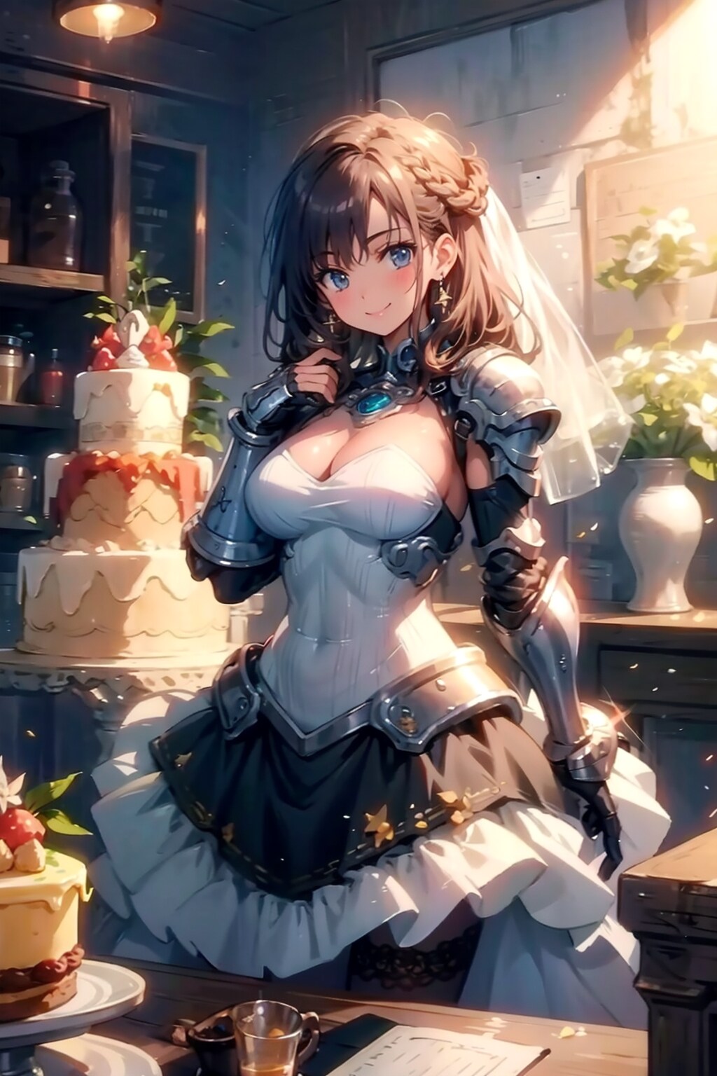 ガチャ子さん、ケーキ入刀中