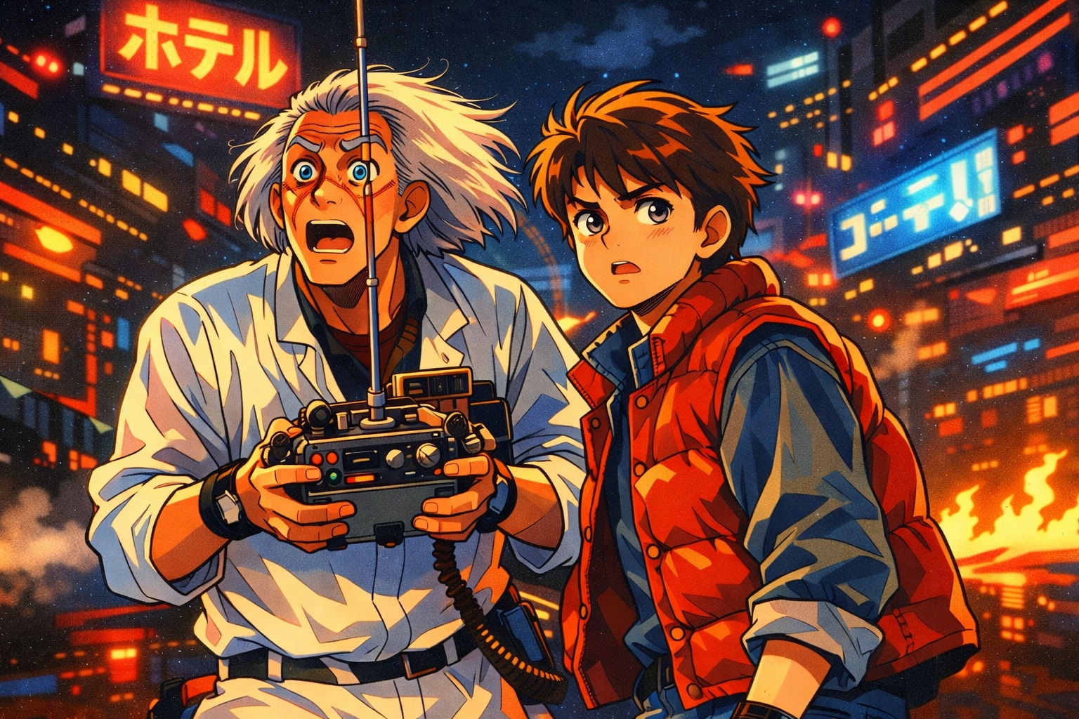 1985年の天才科学者とイケメン高校生 | の人気AIイラスト・グラビア