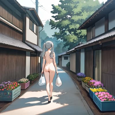 買い物中(服が溶けるアレ)