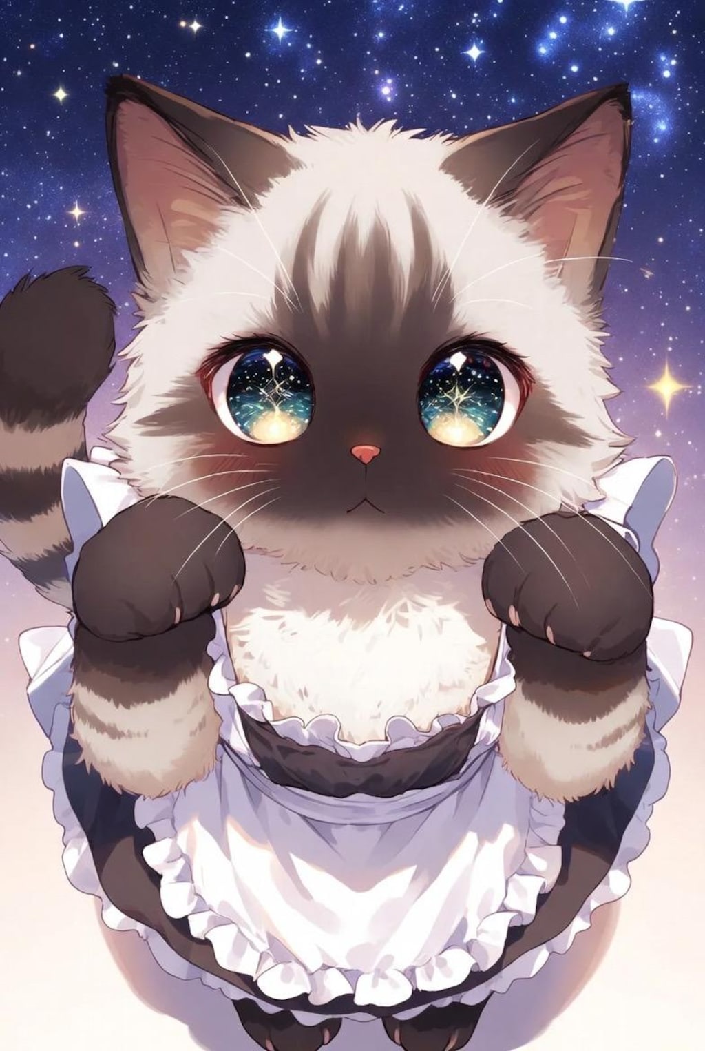 ハチワレちゃんとシャム猫ちゃん(差分付き)