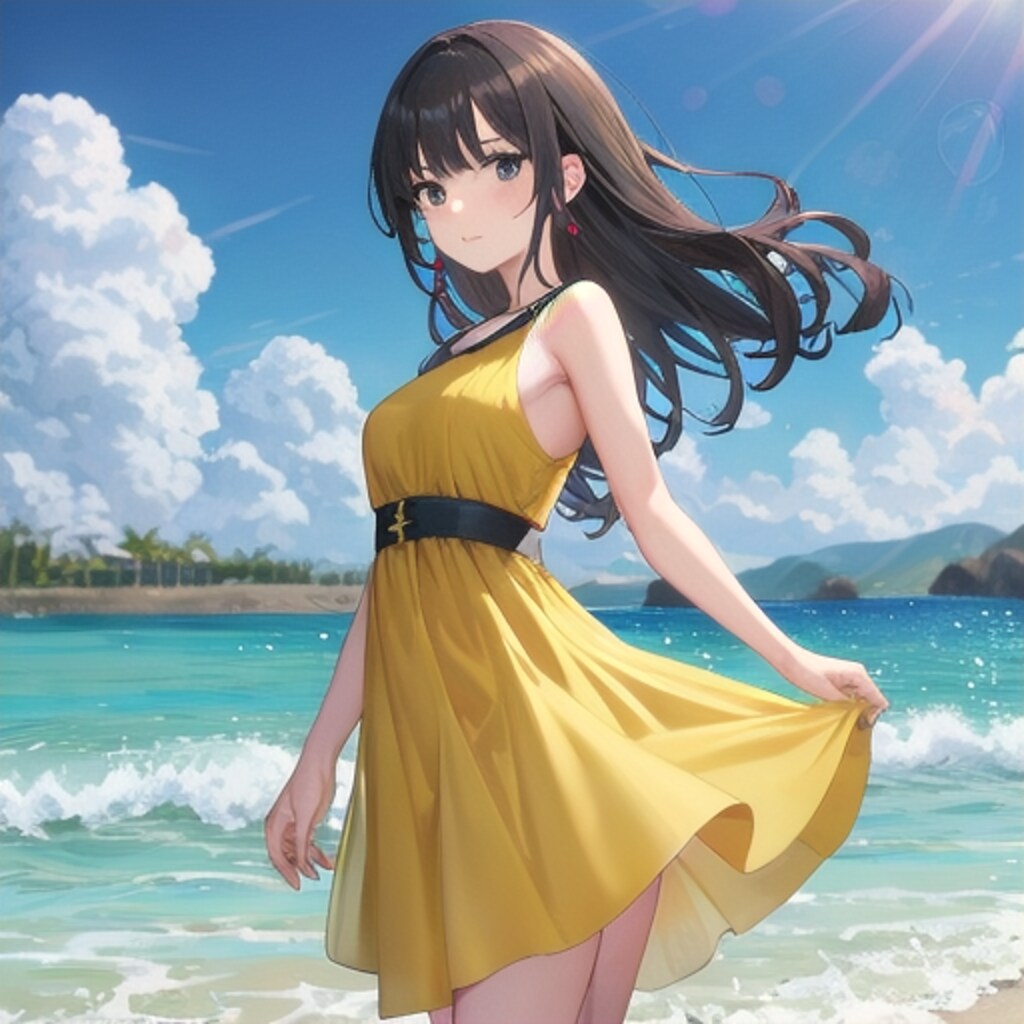 黄色ワンピース