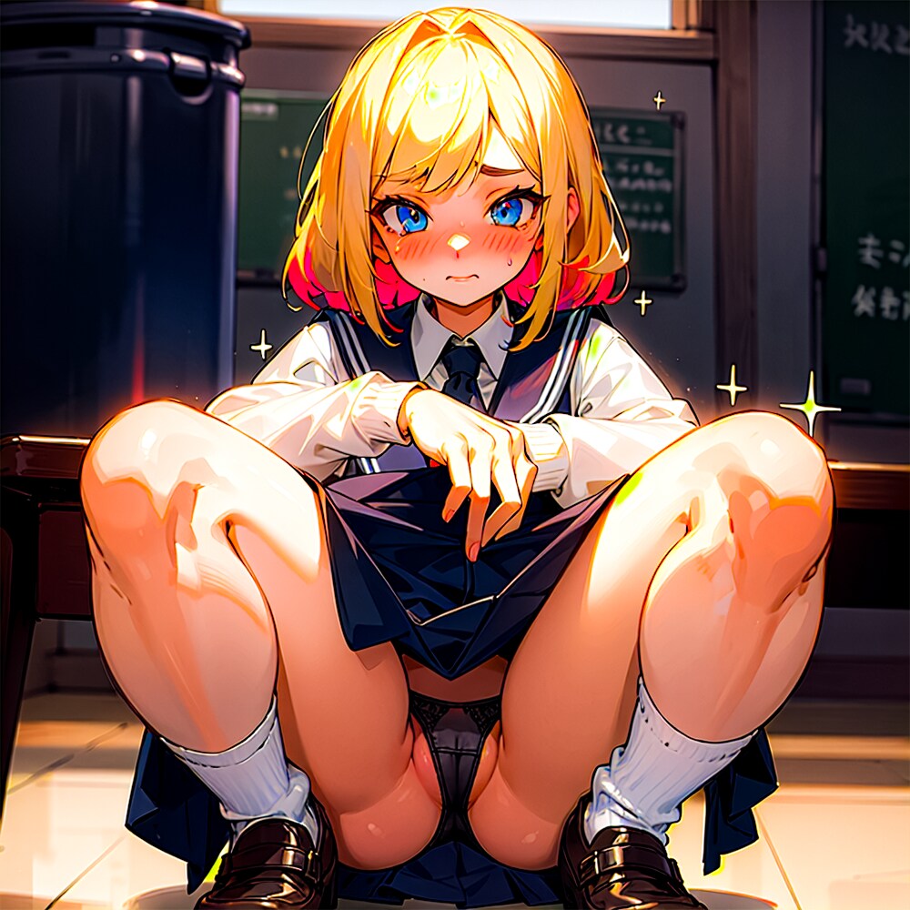 JK　パンツ見せM字開脚