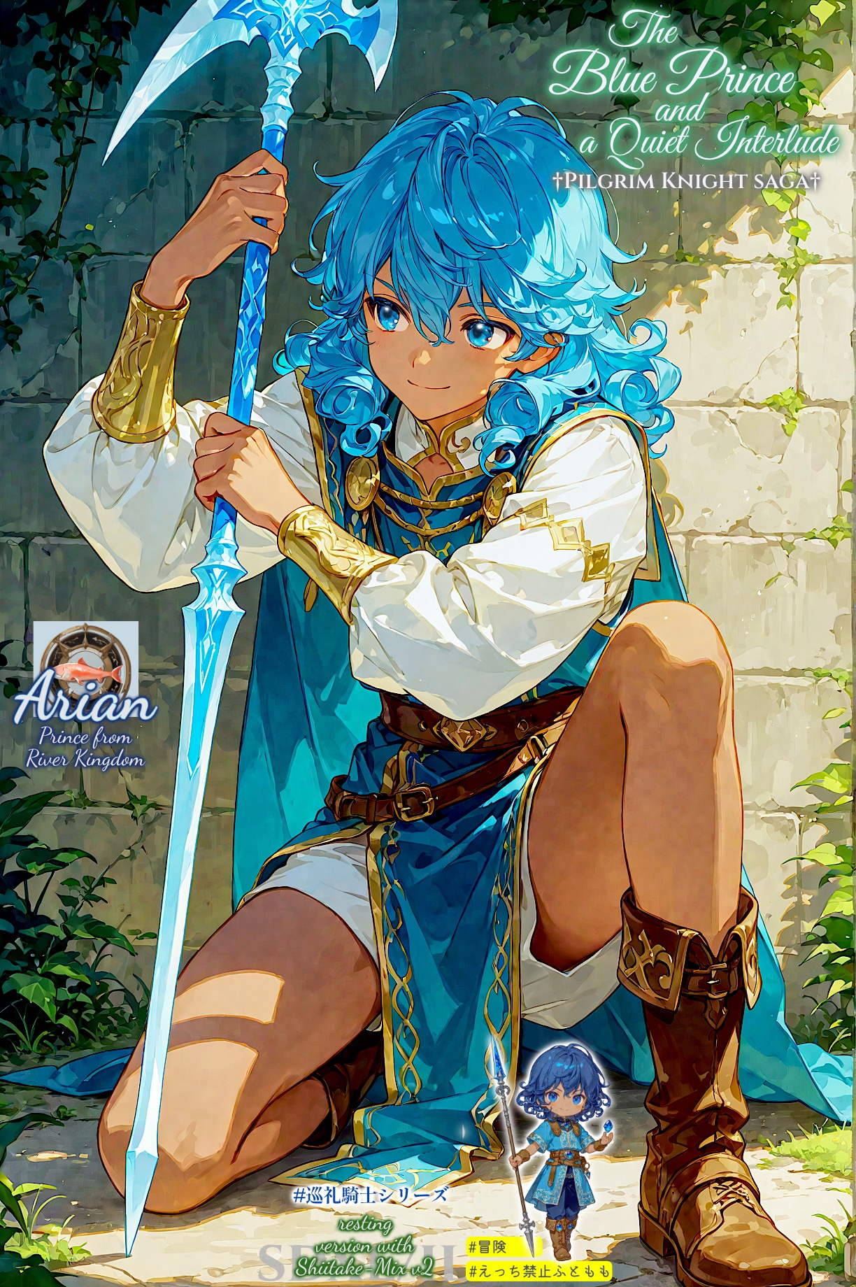 青の公子と旅の幕間 -巡礼騎士シリーズ- | の人気AIイラスト・グラビア