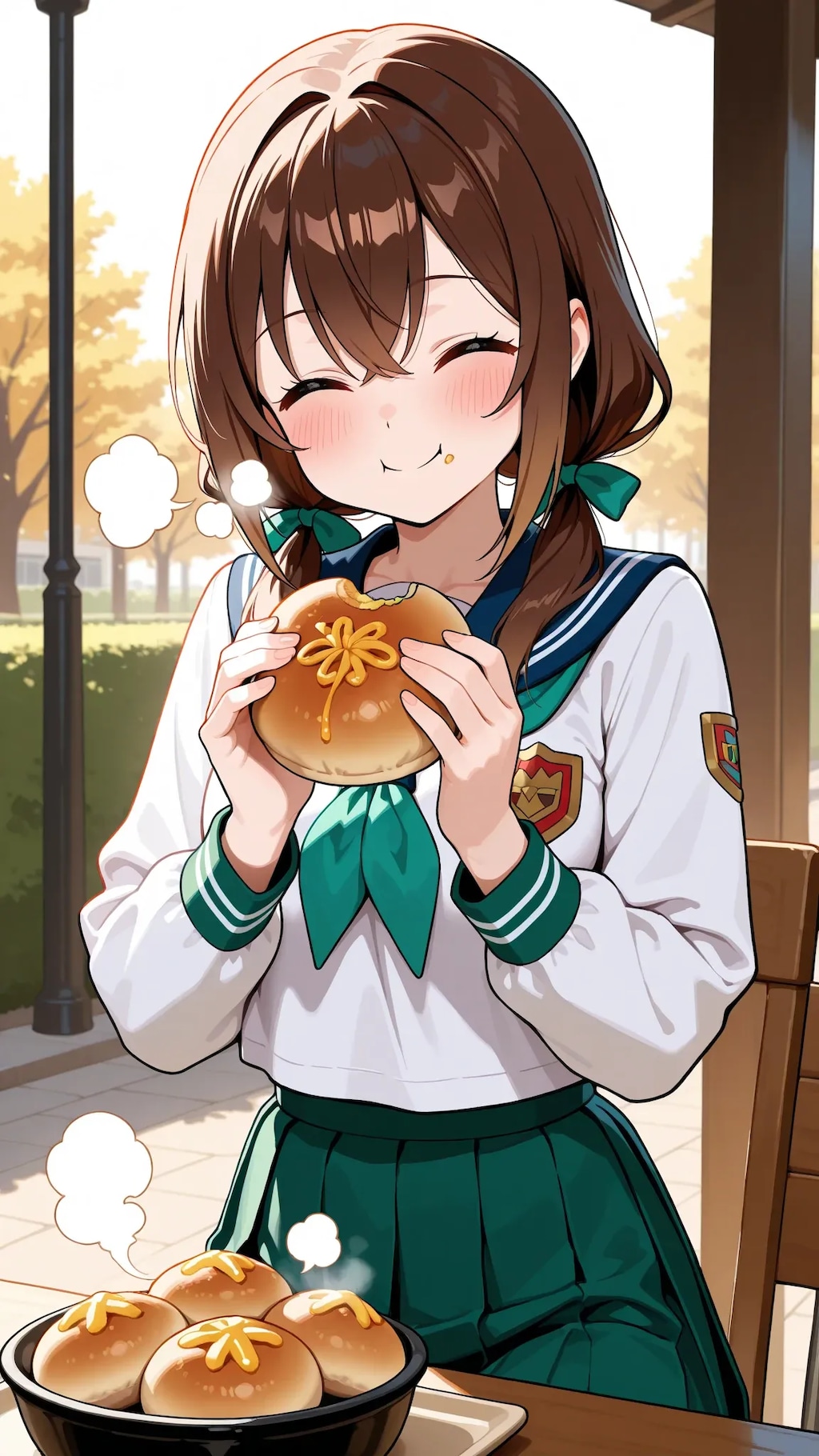 ぶたまんもぐもぐ