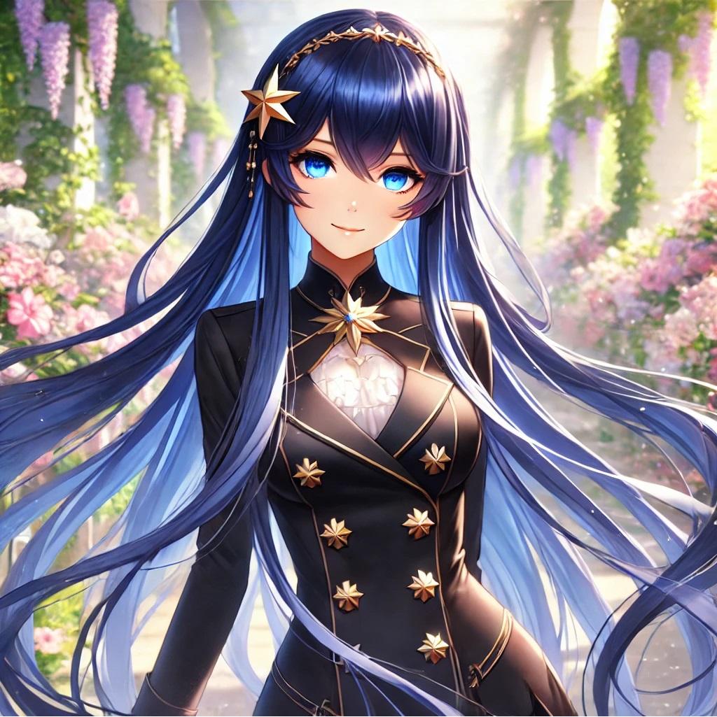 青髪ロングでスーツの少女２ | の人気AIイラスト・グラビア