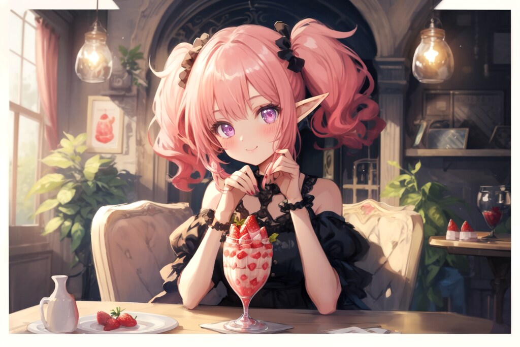 苺パフェ食べよッ❣️