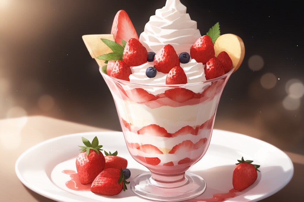 苺パフェ食べよッ❣️