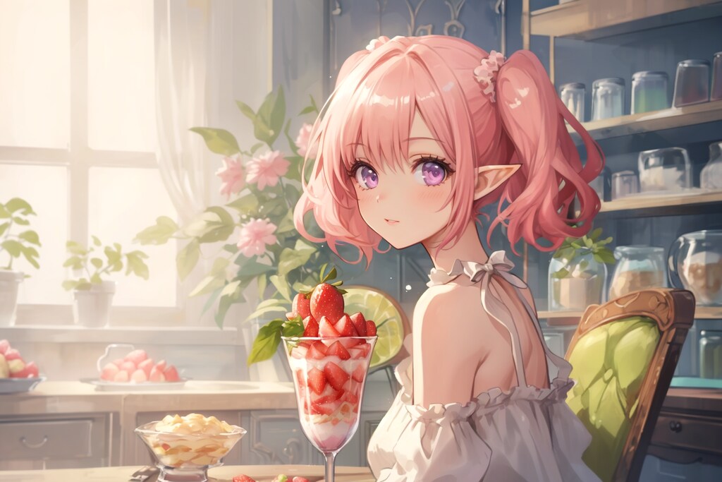 苺パフェ食べよッ❣️