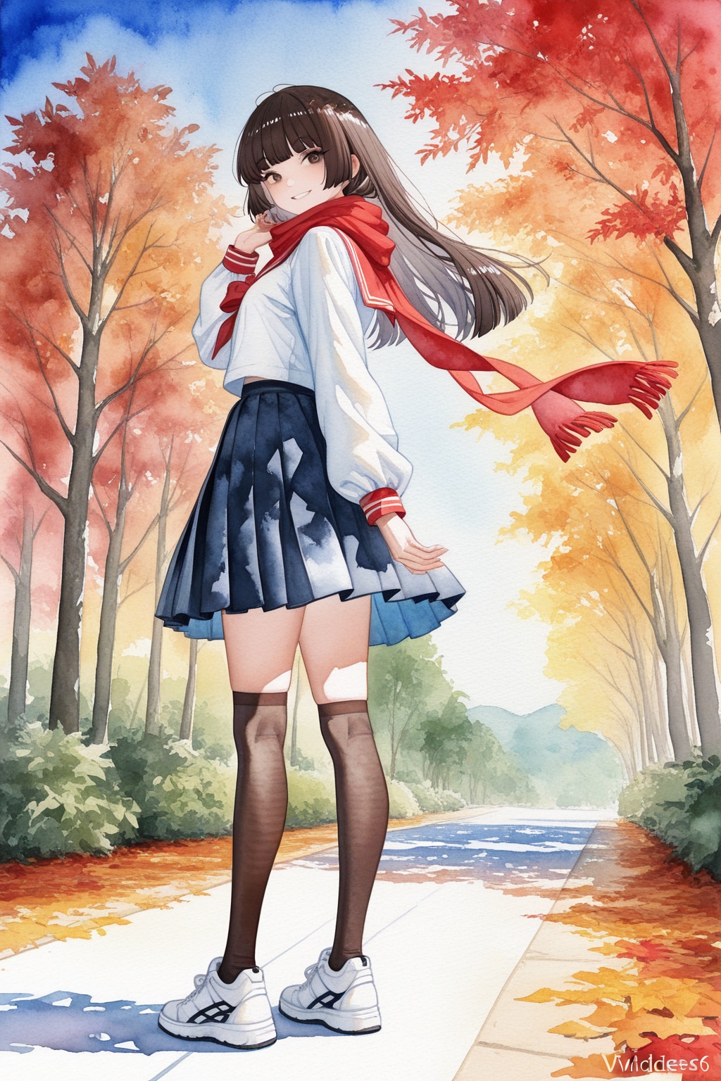 秋のセーラー服娘