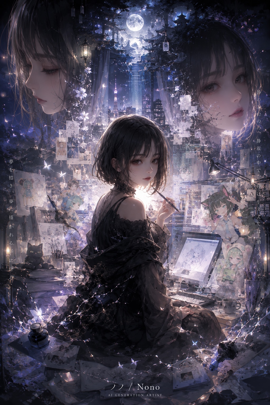 Between the Glow of Screens and Stars | の人気AIイラスト・グラビア