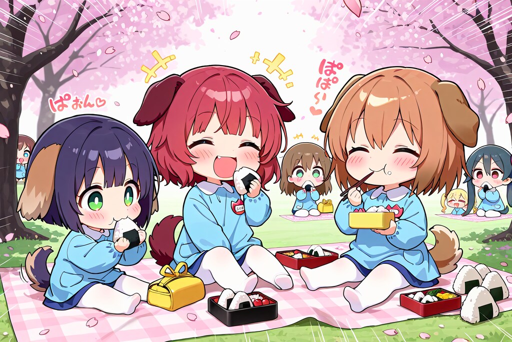 いぬみみようちえんのおはなみ