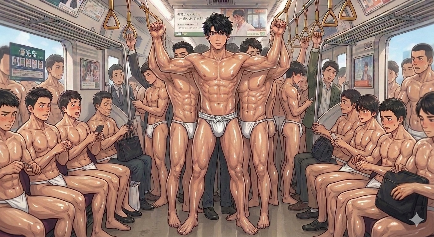 電車の中で褌