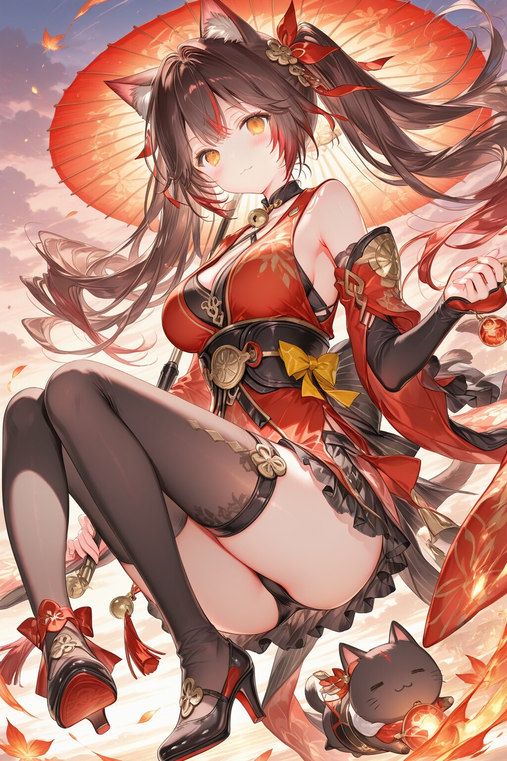 『顔文字No11_(:3 」∠)_和服ネコ娘？』
