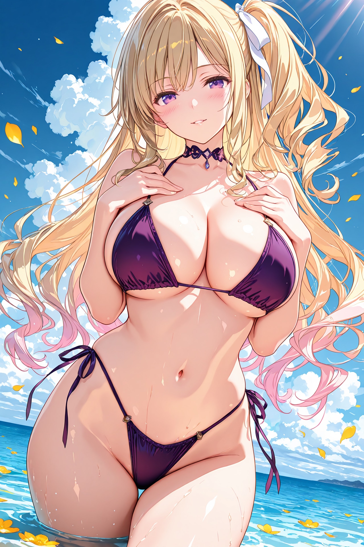 ビキニ　ブロンド髪のお姉さん