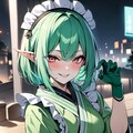 緑髪のエルフちゃんメイド 3枚目