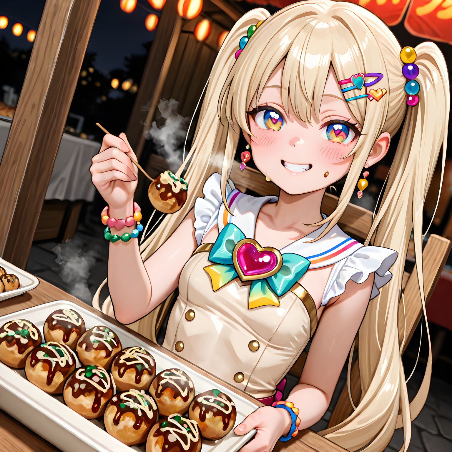 ご当地(*´ω`*)　大阪名物たこ焼きを食べる魔法少女コスをした女の子３