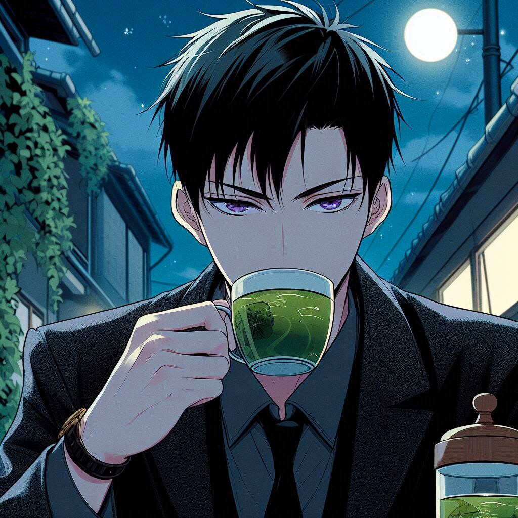 お茶を飲む、黒髪短髪男性＊その3(12枚)