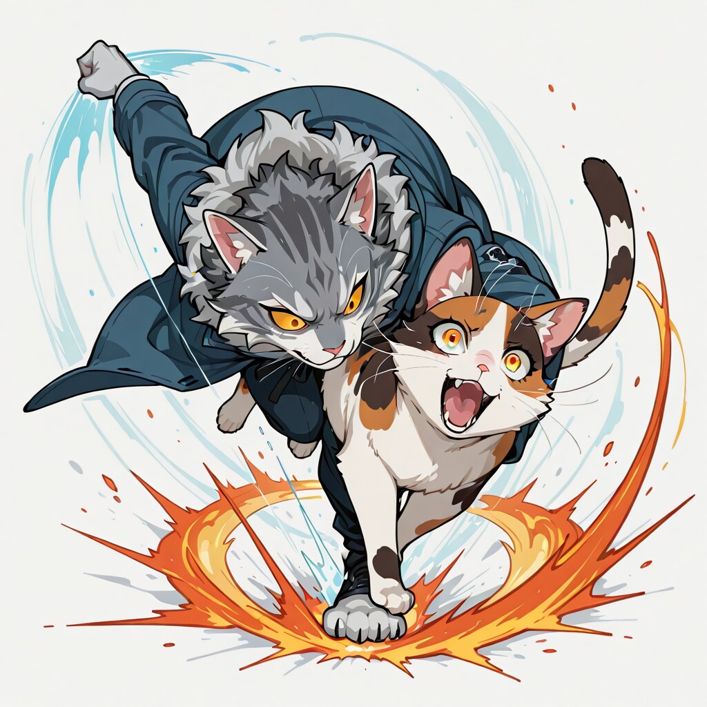 1猫パンチ合戦