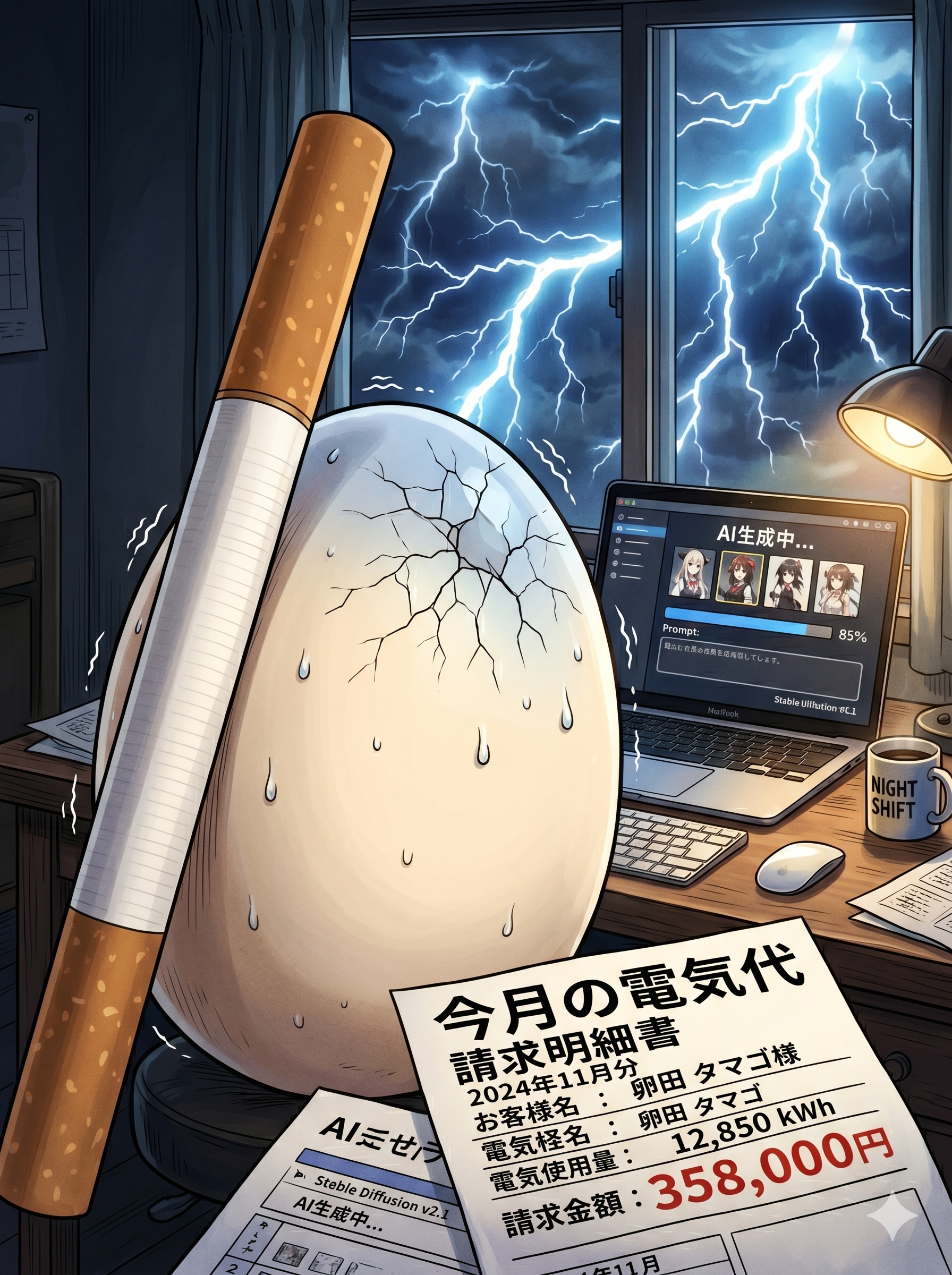 AI絵1枚＝高額電気代