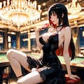 蛇喰夢子、シャンデリアの下で今夜を賭ける黒レースの勝負師 3枚目