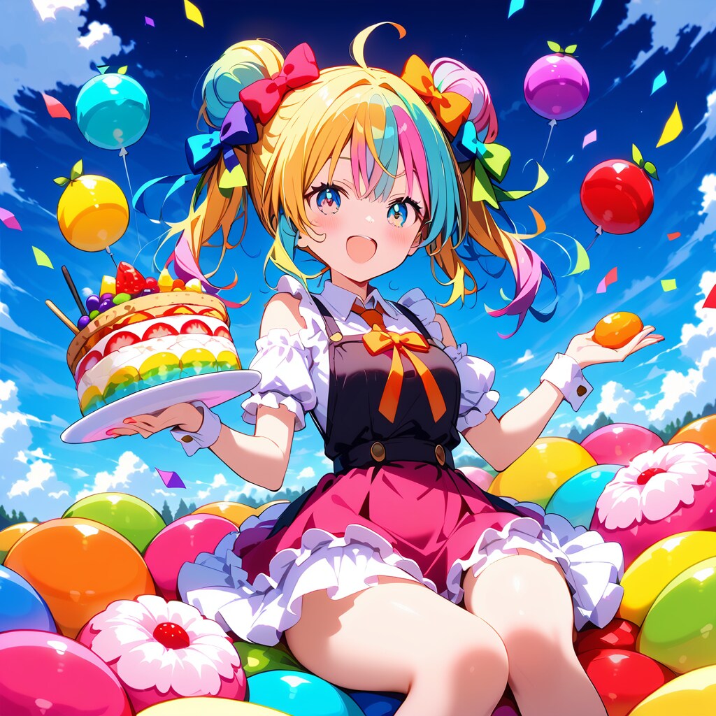 カラフルな女の子がカラフルな世界でカラフルな料理を作ってみた