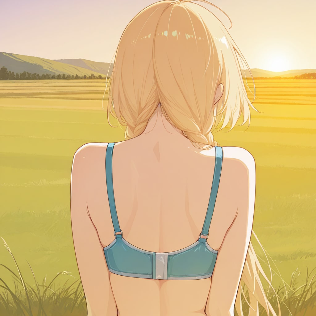 背中越しの夕日