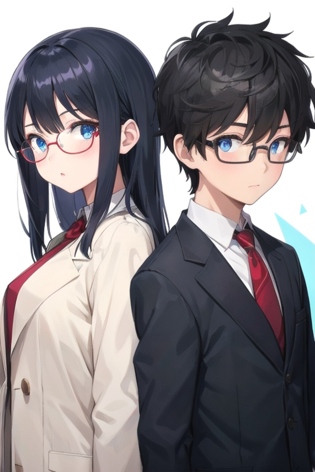 スーツ、制服系男女のイラスト特集