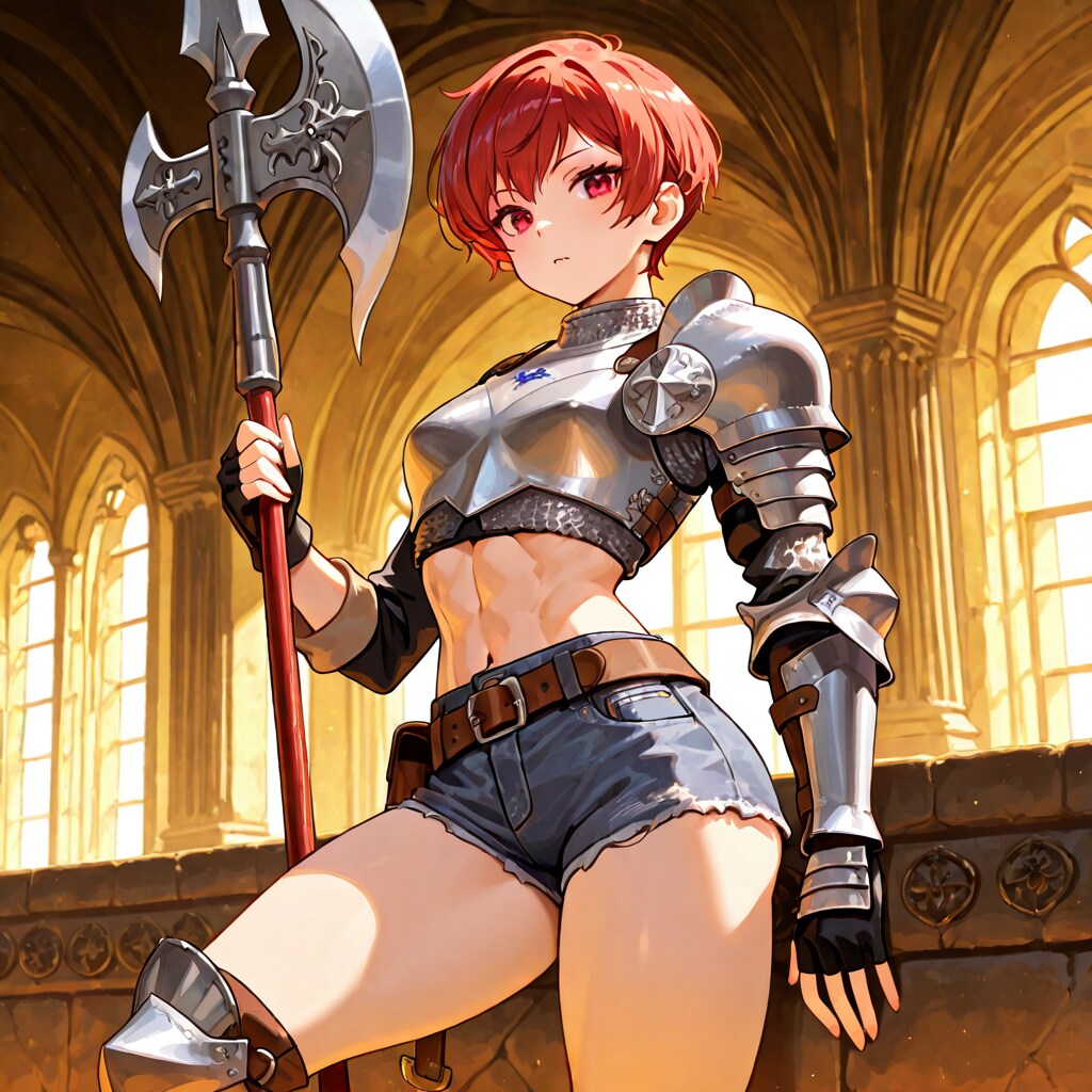 赤髪のハルバートの戦士