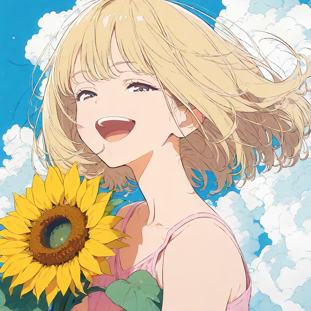 ひまわりの様な笑顔の少女