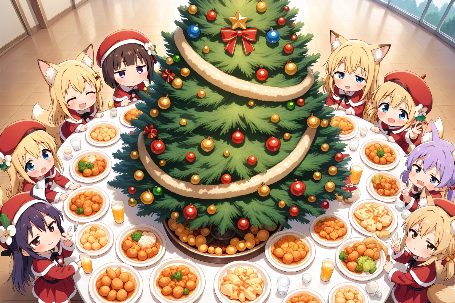 (((one room))), (There are chicken on the plate), (((Eat chicken))),へ変更。 | の人気AIイラスト・グラビア