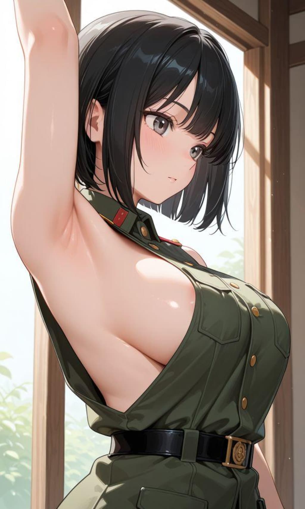 ミリタリーな腋見せ