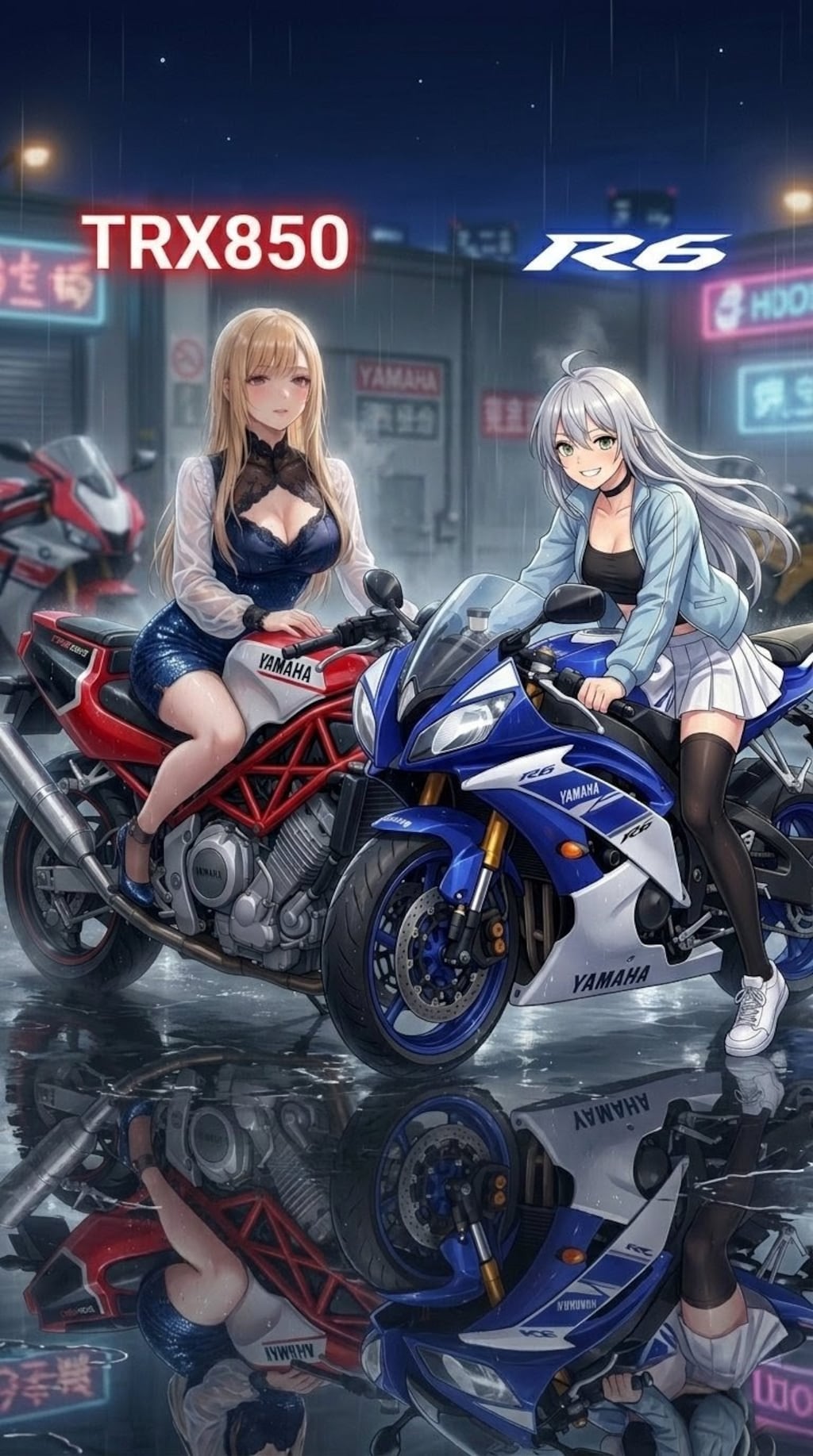 山葉ちゃんとフユキ姐さんとバイク
