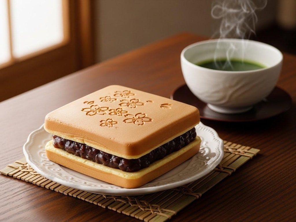 デザートの粒餡最中