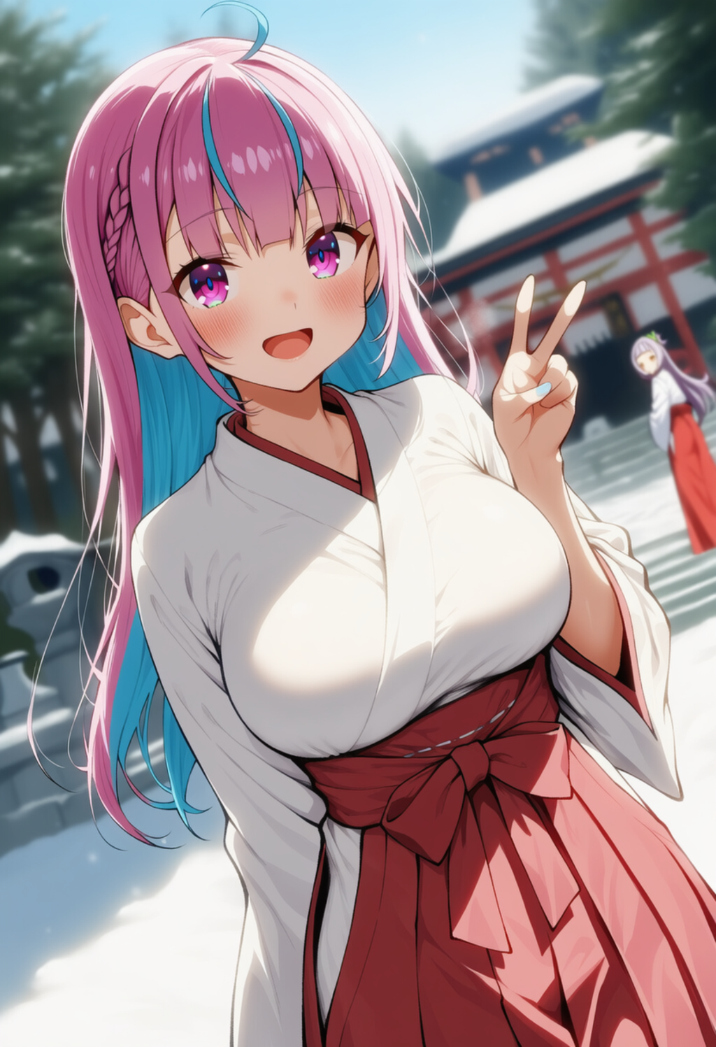 あくしおが巫女服着ていちゃいちゃする