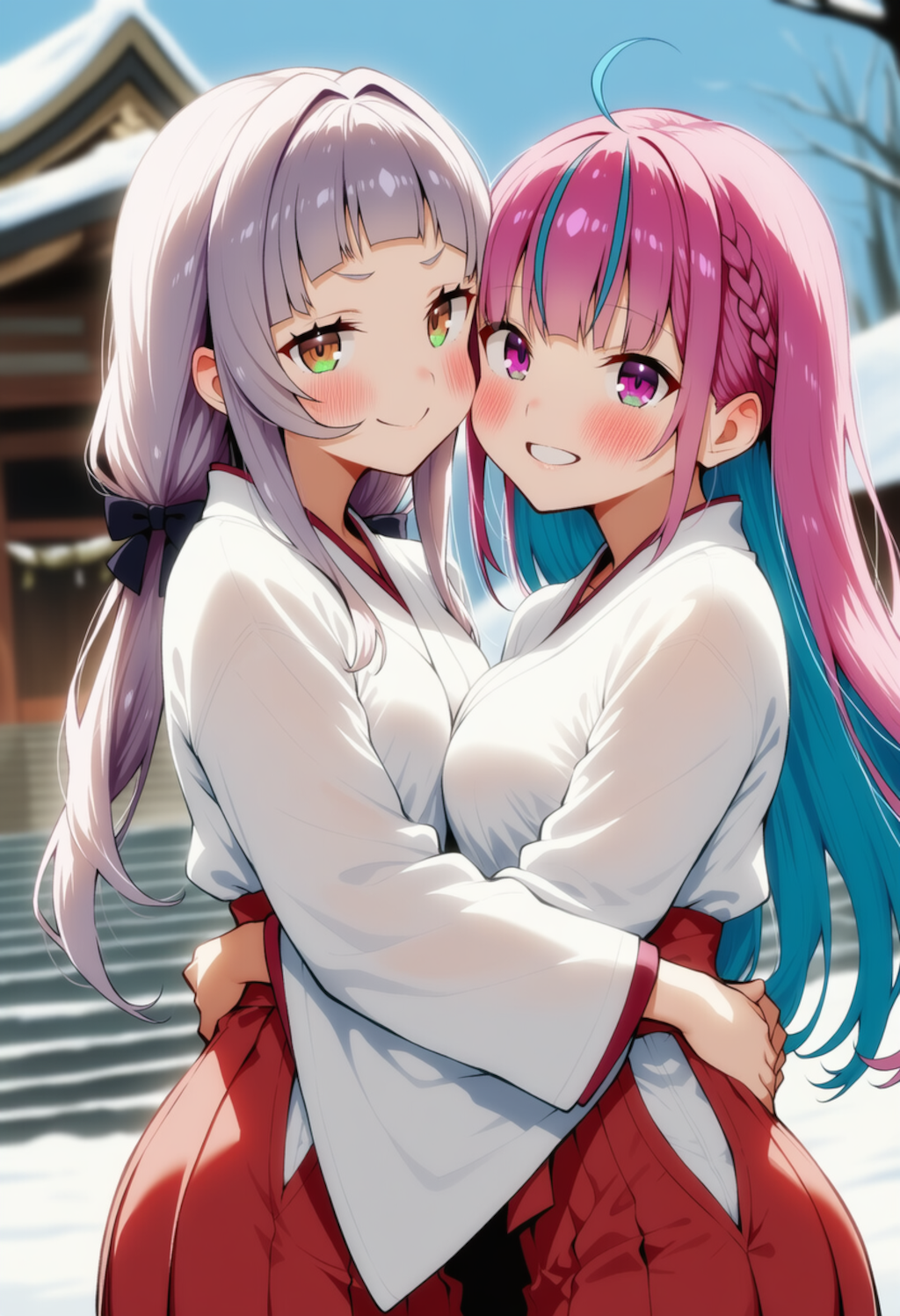 あくしおが巫女服着ていちゃいちゃする