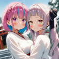 あくしおが巫女服着ていちゃいちゃする 4枚目
