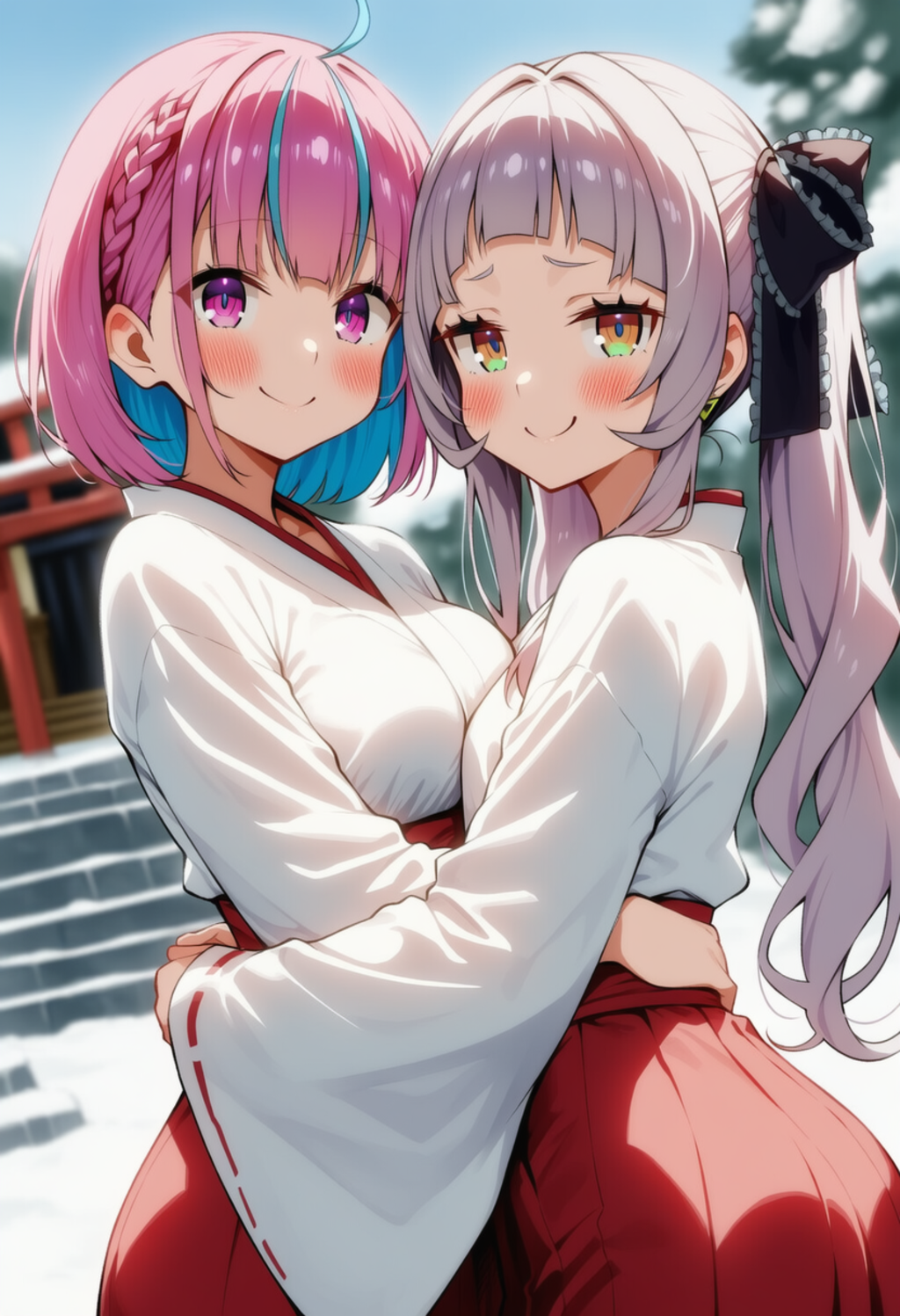 あくしおが巫女服着ていちゃいちゃする
