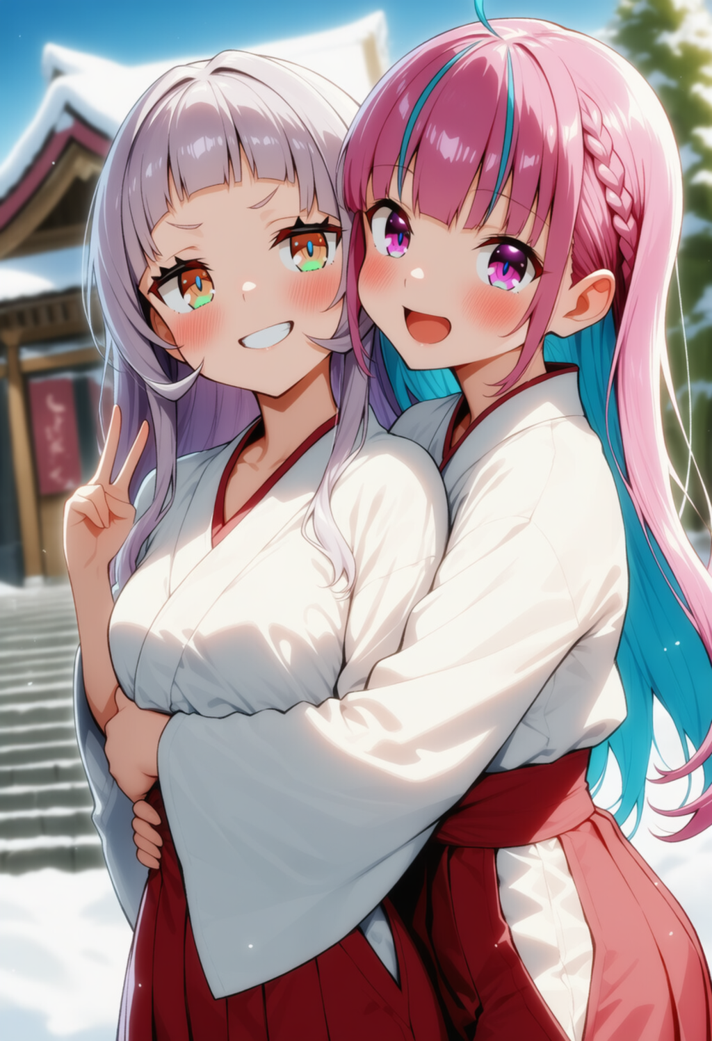 あくしおが巫女服着ていちゃいちゃする